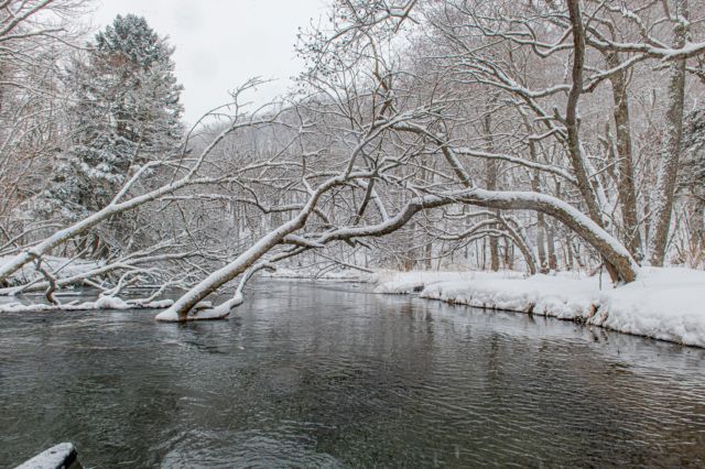 【日本の風景／地名のポストカード】北海道屈斜路湖 雪をまとう釧路川源流の清流　はがき お土産 ハガキ　撮影/daikegoro