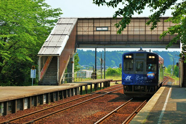 【日本の風景ポストカード】石川県　のと鉄道七尾線君は放課後インソムニア　能登中島駅のはがきハガキ1（お土産にも） 撮影/YOSHIO IWASAWA