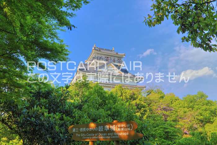 【日本のポストカードAIR】新緑の岐阜城天守閣のはがきハガキ