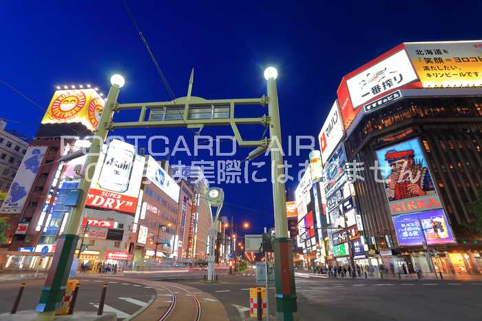 【日本の風景ポストカードAIR】北海道札幌市すすきの交差点の