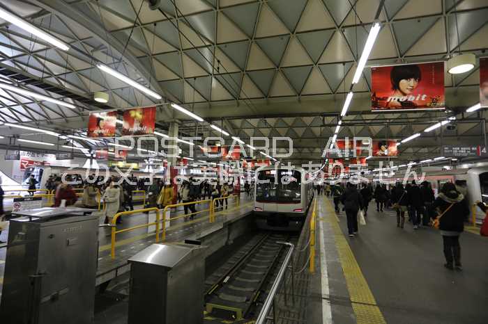 【鉄道の風景ポストカード】東急東横線渋谷地上駅　東急5050系はがきハガキ葉書2013年 photo by MIRO