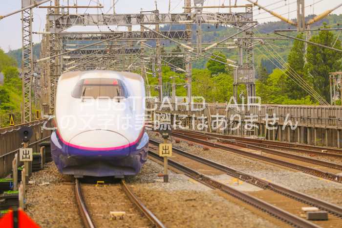 【鉄道の風景ポストカード】東北新幹線E2系　一ノ関駅到着はが