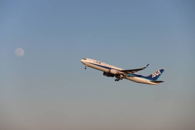 【航空機のポストカード】ジェット機の月ポストカード絵葉書はがき2photo by MIRO