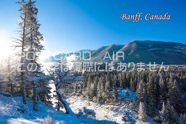 「 Banff Canada」バンフの城のようなホテルの葉書・ハガキ　photo by MIRO