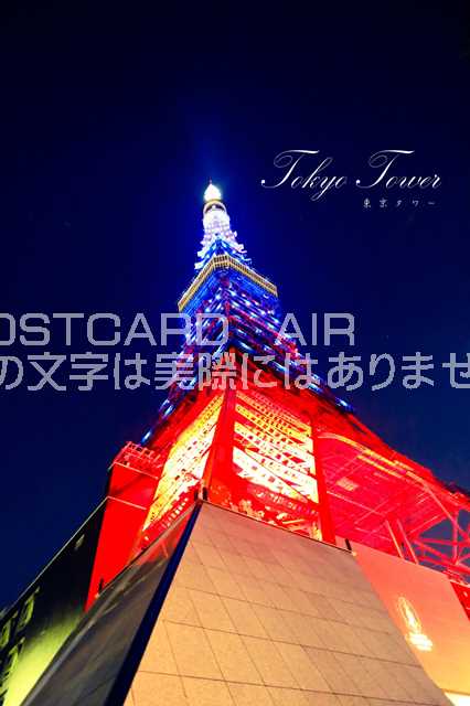 「Tokyo Tower」夜の東京タワーのハガキ　photo by MIRO