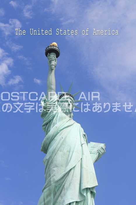 【世界の観光地ポストカードAIR】「The United States of America」ニューヨーク 自由の女神 ハガキはがき絵葉書【限定販売】のサムネイル