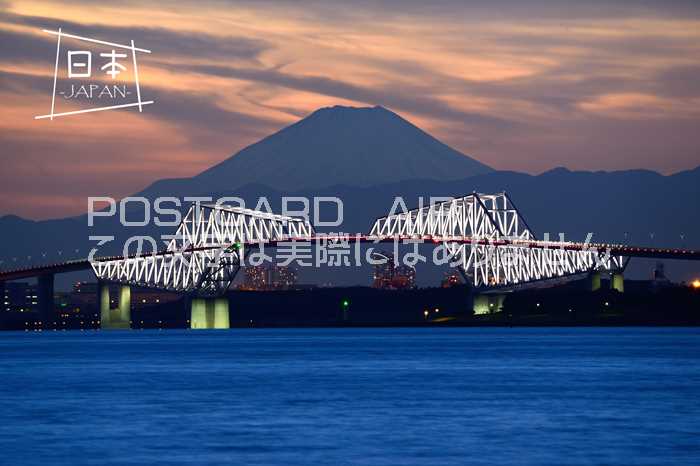 【日本の観光地ポストカードAIR】「日本-Japan-」世界遺産美しい富士山の夜明けの葉書はがきハガキ...