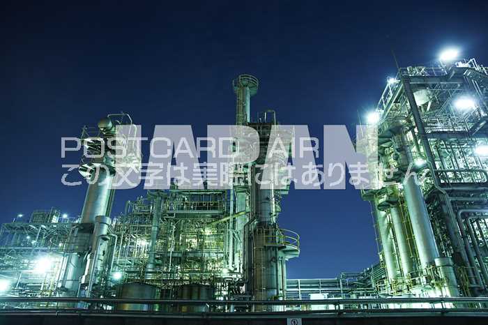 【日本のポストカード】「JAPAN」川崎の工場地帯の葉書はがきハガキ