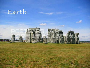 【限定地球のポストカード】「Earth」イギリス ストーンヘンジ環状列石(ストーンサークル)の葉書の葉書はがきハガキ