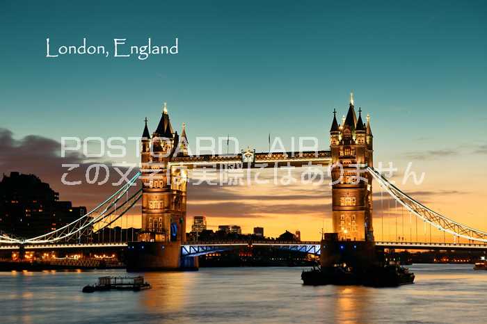 Rakuten - 【イギリスの風景ポストカード】地名入り「London England」朝焼けのタワーブリッジ