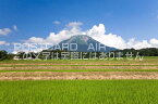 鳥取県 西伯郡伯耆町　田んぼと大山の夏景色のポストカード葉書はがき　Photo　by絶景.com