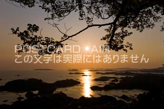 長崎県 佐世保市 九十九島の夕景のポストカード葉書はがき　Photo　by絶景.com