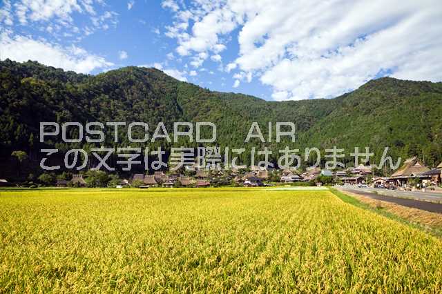 【日本の風景ポストカード】京都府　南丹市美山町美山かやぶきの里 田園風景のポストカード葉書はがきハガキ　Photo　by絶景.com