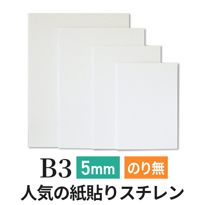 スチレンボード 発泡スチロール 板 5mm B3(364×515mm） ポップコーア のりなし 両面紙貼り 発泡 パネル スチレン ボード 板 5mm B3 建築模型 模型 工作 POP 看板芯材