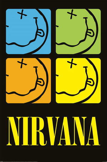 ニルヴァーナ ポスター Nirvana Smiley Squares 61 x 91.5cm【230130】