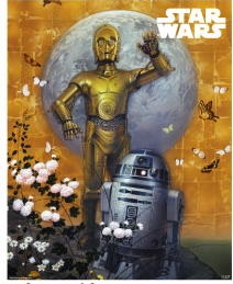 スターウォーズ　(お正月バージョン C3PO R2D2 ）　ミニ ポスター（メール便　1枚まで） (221115)