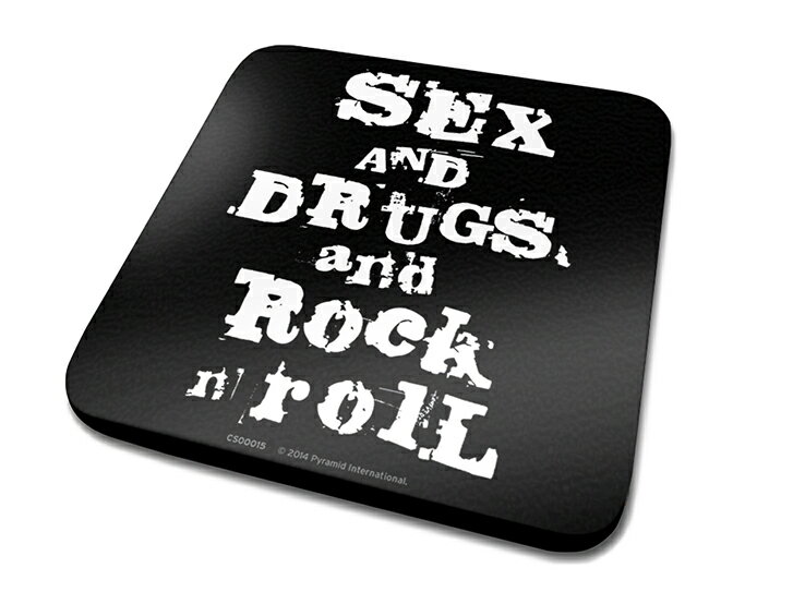 ロンドン直輸入 コルクコースター Sex and Drugs and Rock ’n' Roll Single Coaster-(161028)