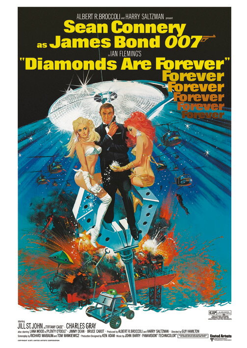 サイズ：10x15cm　『007 ダイヤモンドは永遠に』（ゼロゼロセブン ダイヤモンドはえいえんに、Diamonds Are Forever）は、1956年に出版されたイアン・フレミングの長編小説（『ジェームズ・ボンド』シリーズ第4作）。　