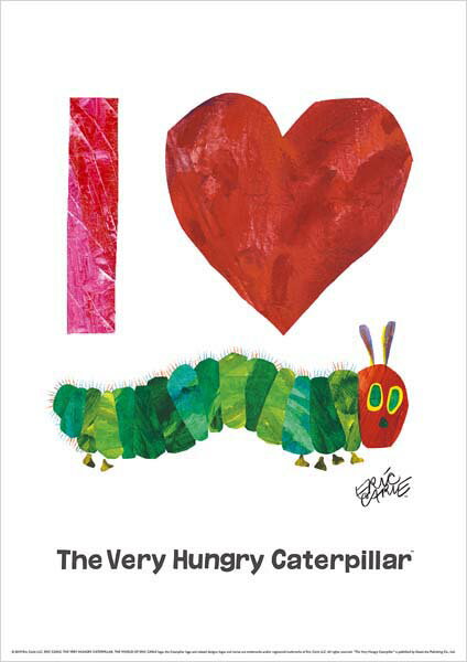 エリック・カール (Eric Carle)　はらぺこあおむし　ポスター　(B4サイズ) A Very Hungry Caterpillar！