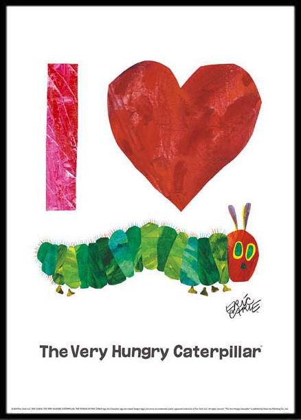エリック・カール はらぺこあおむし ポスター アルミフレームセット (B4サイズ) (Eric Carle) A Very Hungry Caterpillar！