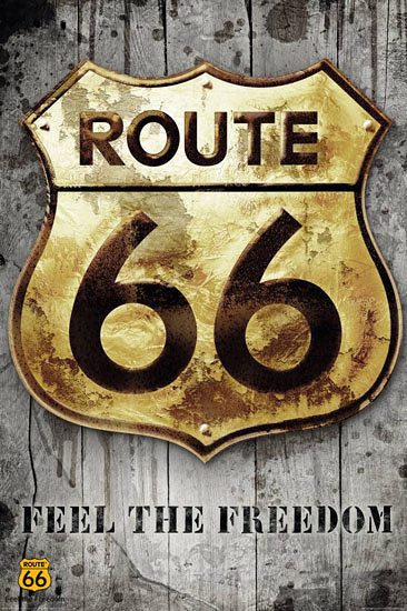 ルート66 ポスター　Route66 golden sign