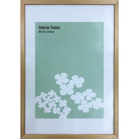 BICOSYA | インテリアフレーム木製額縁B3サイズ (natural) Made in Japanのシンプルな木製フレーム！ 天然木を使ったやさしいカラーのフレームです。飾る場所を選ばないオーソドックスなデザインです。 ◆OAサイズB3額縁 ◆B3サイズがピッタリ入ります(515x364mm) ◆天然木(フレーム部分)・PET入り(表面・作品保護面)　 ◆日本製　 ※本製品の台紙の余白部分はマット加工ではございません。一枚の紙を入れているだけです。マット紙は付属しておりません。 ■商品詳細 製造国 JAPAN ブランド Bicosya (美工社) 素材 天然木・PET・MDF・紙 取り扱いサイズ B3(515x364mm)ポスター用 コンディション 新品 配送方法 宅配便 備考 - ★在庫の無い商品、サイズ、カラーにつきましてはお取り寄せ可能な場合もございます。お気軽にお問い合せください。 ★色味はブラウザ上と、実際の商品とは誤差があることがございます。予めご了承ください。