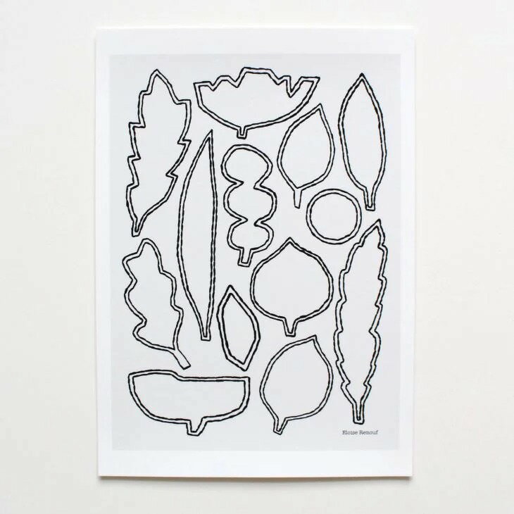 【A4】ELOISE RENOUF - Linear Leaves (portrait) アートプリント/ポスター 北欧 インテリア ボタニカ..