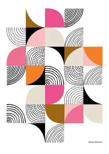 【A3】ELOISE RENOUF - CURVES (pink) アートプリント/ポスター 北欧 シンプル おしゃれ