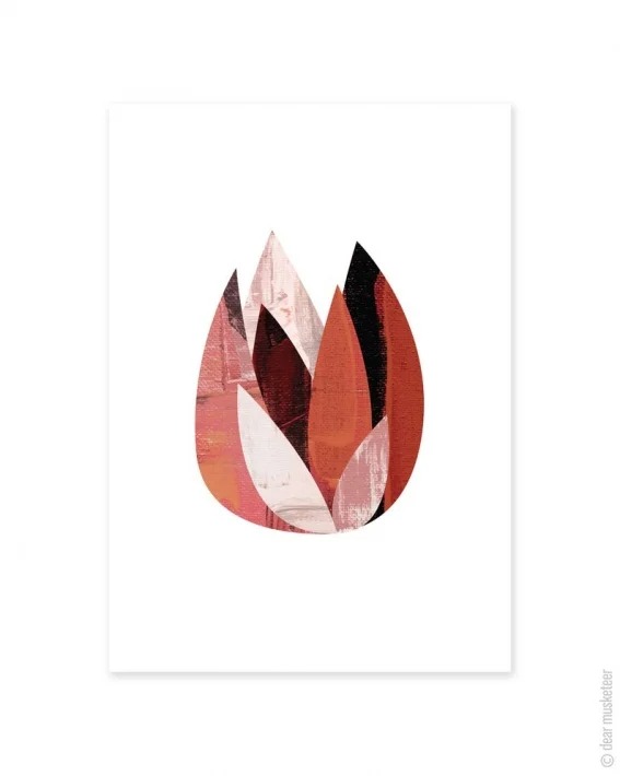 【A3】dear musketeer - FLORAL ABSTRACT PINKS PRINT | アートプリント/ポスター【北欧 シンプル イン..