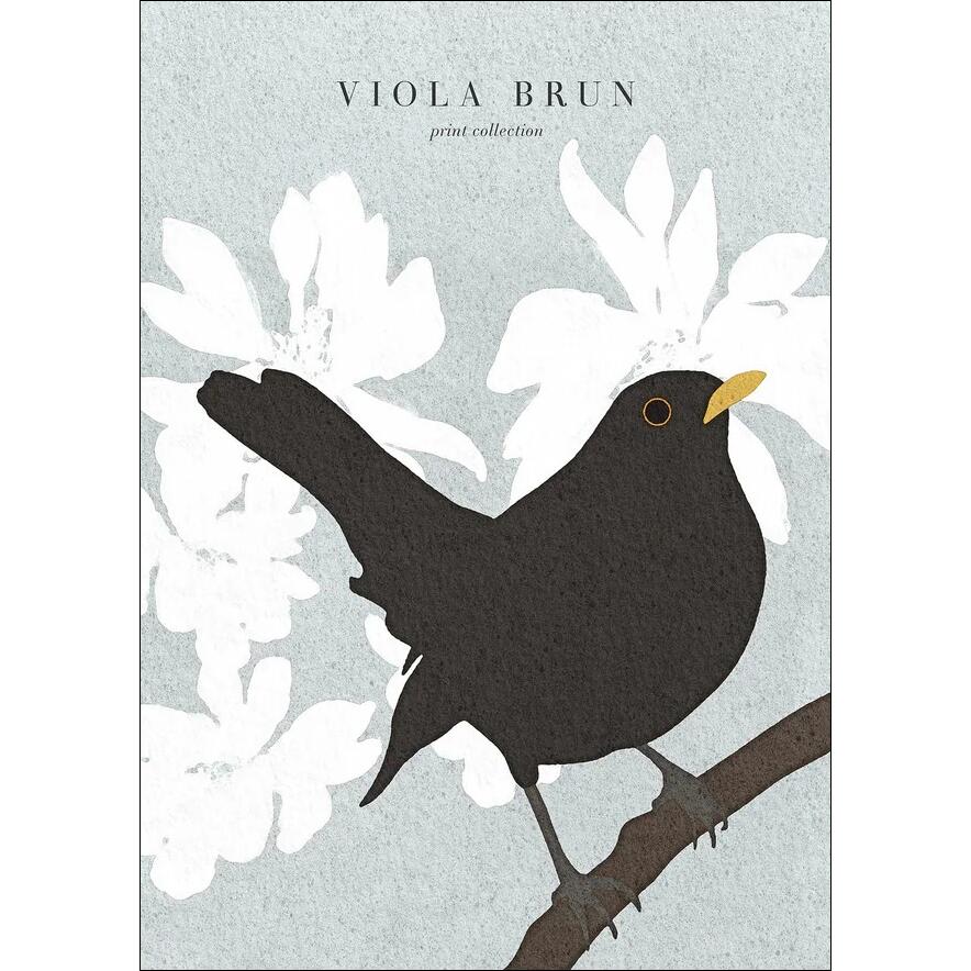 【A3】Viola Brun - Bird on a branch | アートプリント/アートポスター 北欧 デンマーク