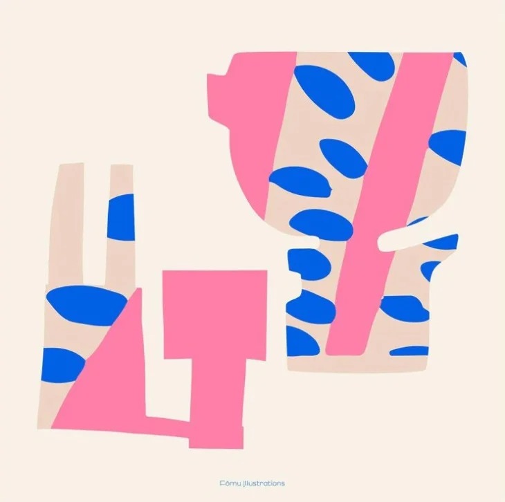 【50x50cm】Fomu illustrations - Collage 1 アートプリント/アートポスター 北欧 デンマーク