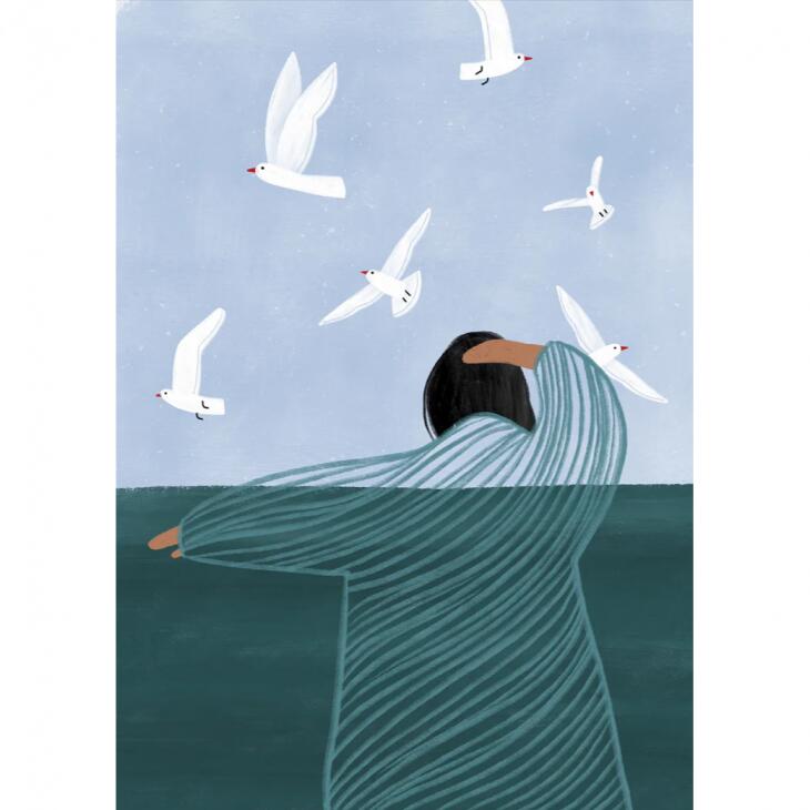 【30x40cm】Bea Muller - Seaside アートプリント/アートポスター 北欧 デンマーク