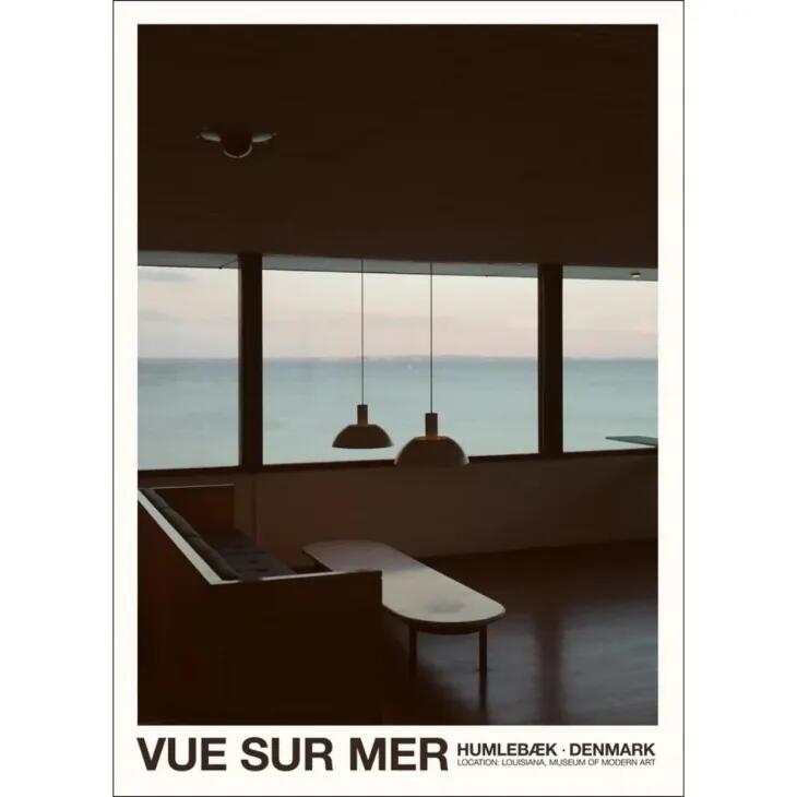 【50x70cm】Florent Bodart - Louisiana VUE SUR MER アートポスター 北欧 デンマーク 500x700mm ルイ..