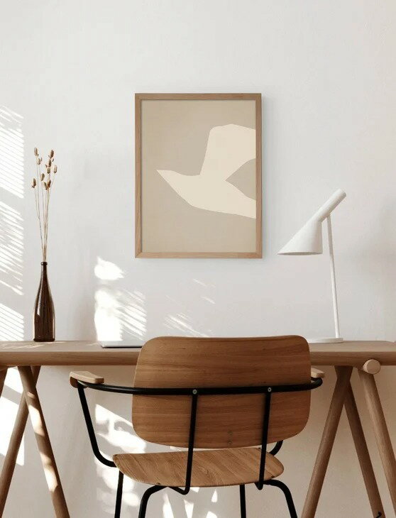 【30x40cm】CARO CARO PRINTS - Abstract Bird Art Print (ABST-06) アートプリント / アートポスター 北欧 アブストラクト 誕生日プレゼント リビング アート お洒落 シンプル 一人暮らし インテリア お誕生日 かわいい 絵 デザイン 雑貨 寝室 アートパネル 鳥