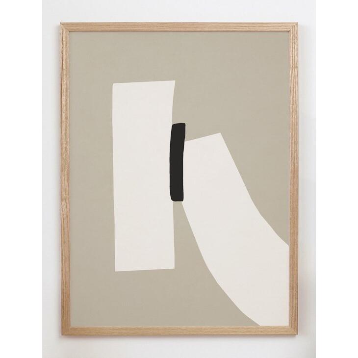 【30x40cm】CARO CARO PRINTS - Abstract Black and Beige Art Print (GMTC-1701) アートプリント/アートポスター 北欧 アブストラクト