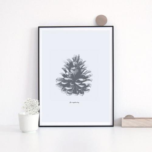 LOVELY POSTERS | PINE CONE PRINT | A5 アートプリント/ポスター【メール便送料無料 北欧 インテリア シンプル】