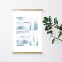 【A4】LACE & STRIPES - FRAGMENT PRINT (blue) アートプリント / ポスター メール便送料無料 北欧 雑貨 ウォールインテ...