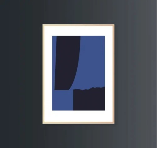 【A4】LACE & STRIPES - BLACK AND BLUE アートプリント / ポスター メール便送料...