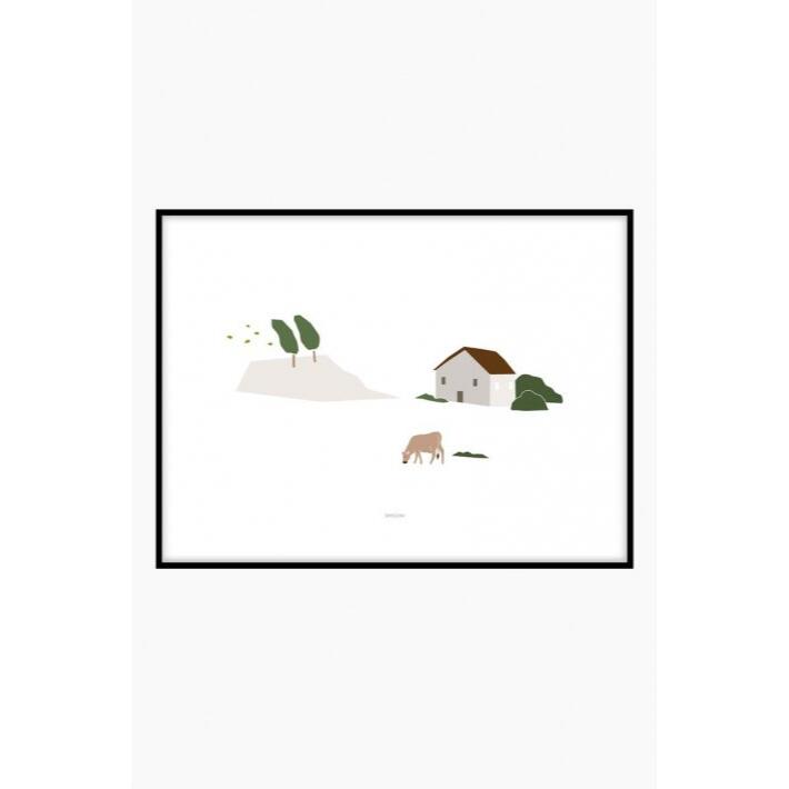 【30x40cm】MICUSH - COUNTRYSIDE HOUSE PRINT | アートプリント ポスター シンプル インテリア おしゃれ