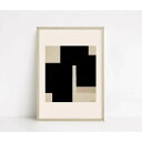 【50x70cm】CARO CARO PRINTS - Black Abstract Art Print (ABST-27) アートプリント/アートポスター 北...