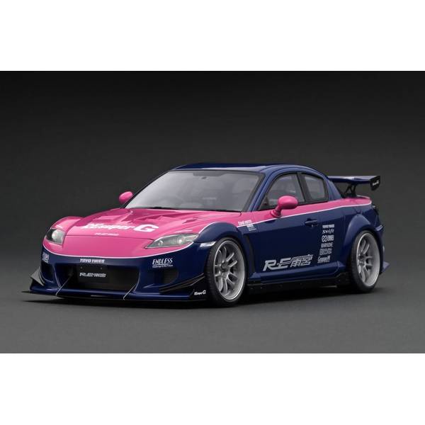 イグニッションモデル 1/18 マツダ RX-8 SE3P RE雨宮 ブルー/ピンク 完成品ミニカー IG3181