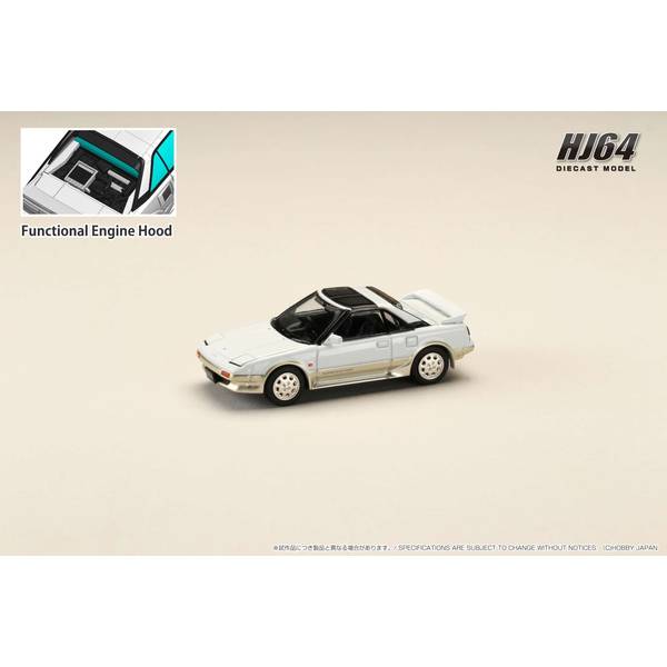 ホビージャパン 1/64 トヨタ MR2 1600Gリミテッド スーパーエディション 1988 Tバールーフ ホワイト/ベージュ 完成品ミニカー HJ642056ASE