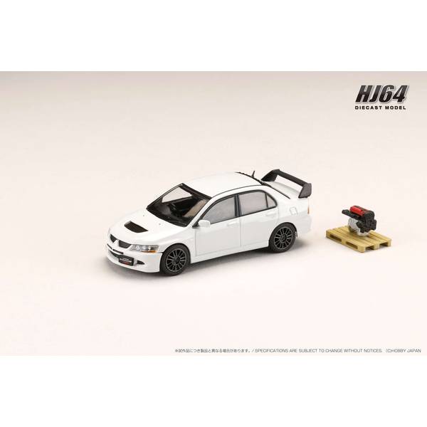 ホビージャパン 1/64 ミツビシ ランサーエボリューション8 MR GSR エンジンディスプレイモデル付き ホワイトソリッド 完成品ミニカー HJ644054W