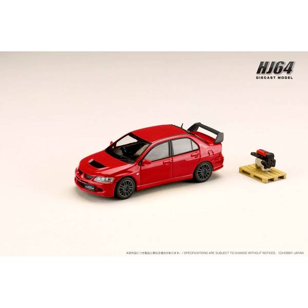 ホビージャパン 1/64 ミツビシ ランサーエボリューション8 MR GSR エンジンディスプレイモデル付き レッドソリッド 完成品ミニカー HJ644054R