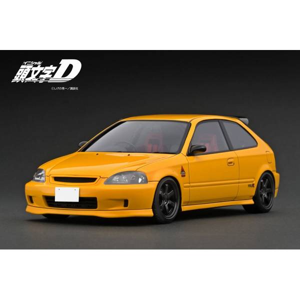イグニッションモデル 1/18 ホンダ シビック EK9 タイプR 頭文字D イエロー 完成品ミニカー IG3541