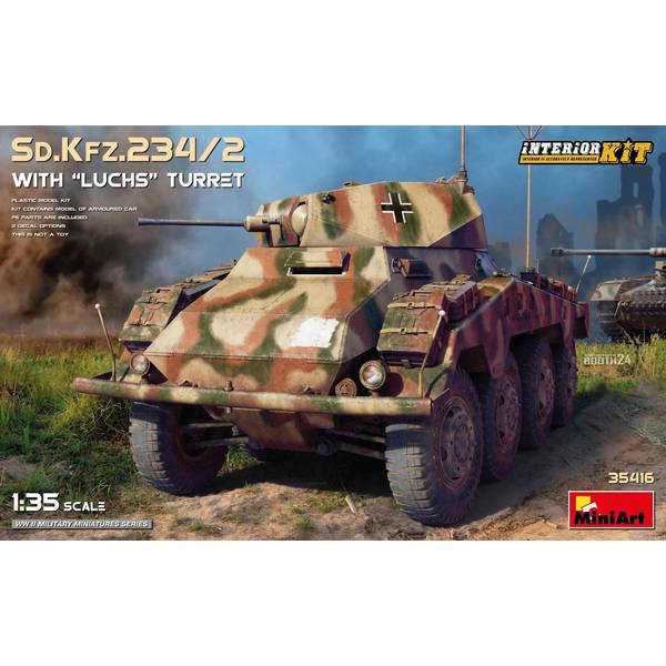 Rakuten - ミニアート 1/35 Sd.Kfz.234/2装甲車 w/「ルクス」砲塔 インテリアキット スケールモデル MA35416
