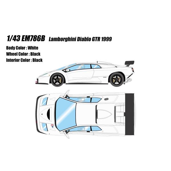 Tomika - アイドロン 1/43 ランボルギーニ ディアブロ GTR 1999 ホワイト 完成品ミニカー EM786B