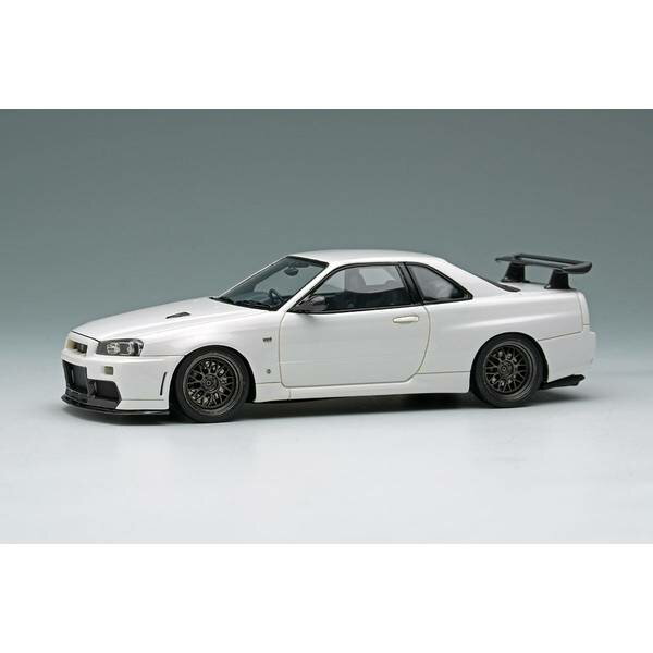 アイドロン 1/43 ニッサン BUILT BY LEGENDS マインズ スカイライン GT-R BNR34 シラナミホワイト 完成品ミニカー EM681A