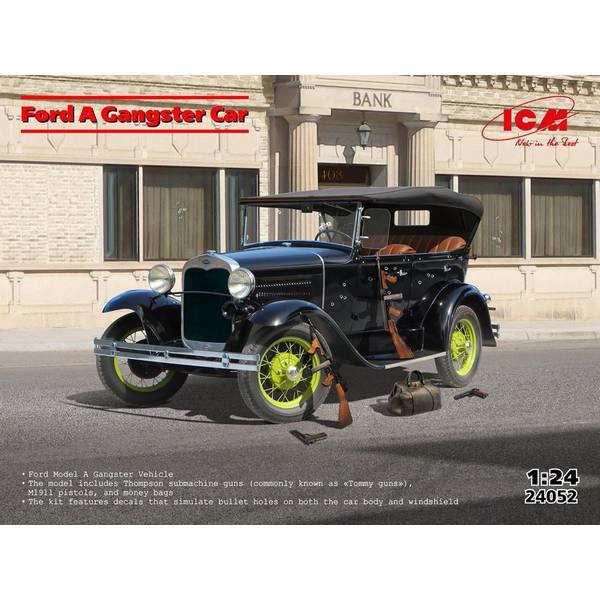 ICM 1/24 フォード モデルA ギャングスター スケールモデル 24052