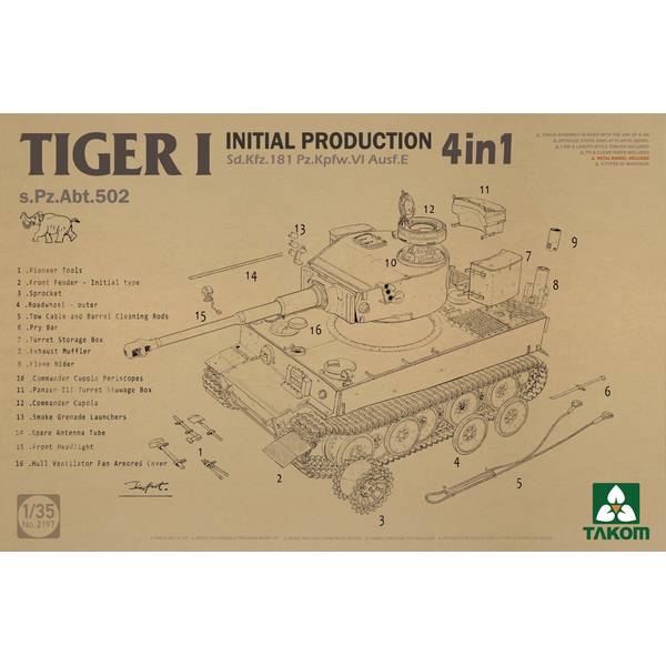 Rakuten - タコム 1/35 タイガーI 極初期型 「4 in 1」 スケールモデル TKO2197